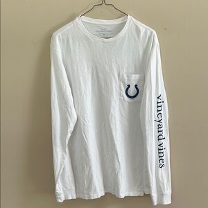 Vineyard Vines Colts Logo White Long Sleeve Tee